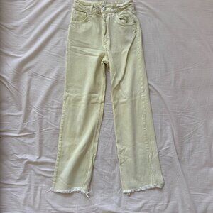 Zara Lime Green Jeans High Waisted